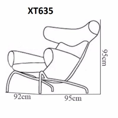 Ghế bành đơn bọc da XT635 - Hình ảnh 7