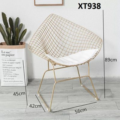 Ghế kim cương lưới kim loại ngoài trời XT938 - Hình ảnh 2